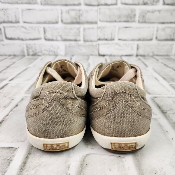 Taos Star Women's Size 8.5 Khaki Canva Lace Up Arch Support Comfort Casual Shoes - Picture 5 of 10